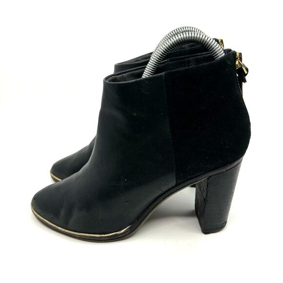 Ted Baker Azaila Black Suede and Leather Heeled Boots Women's 7 US - Picture 2 of 8